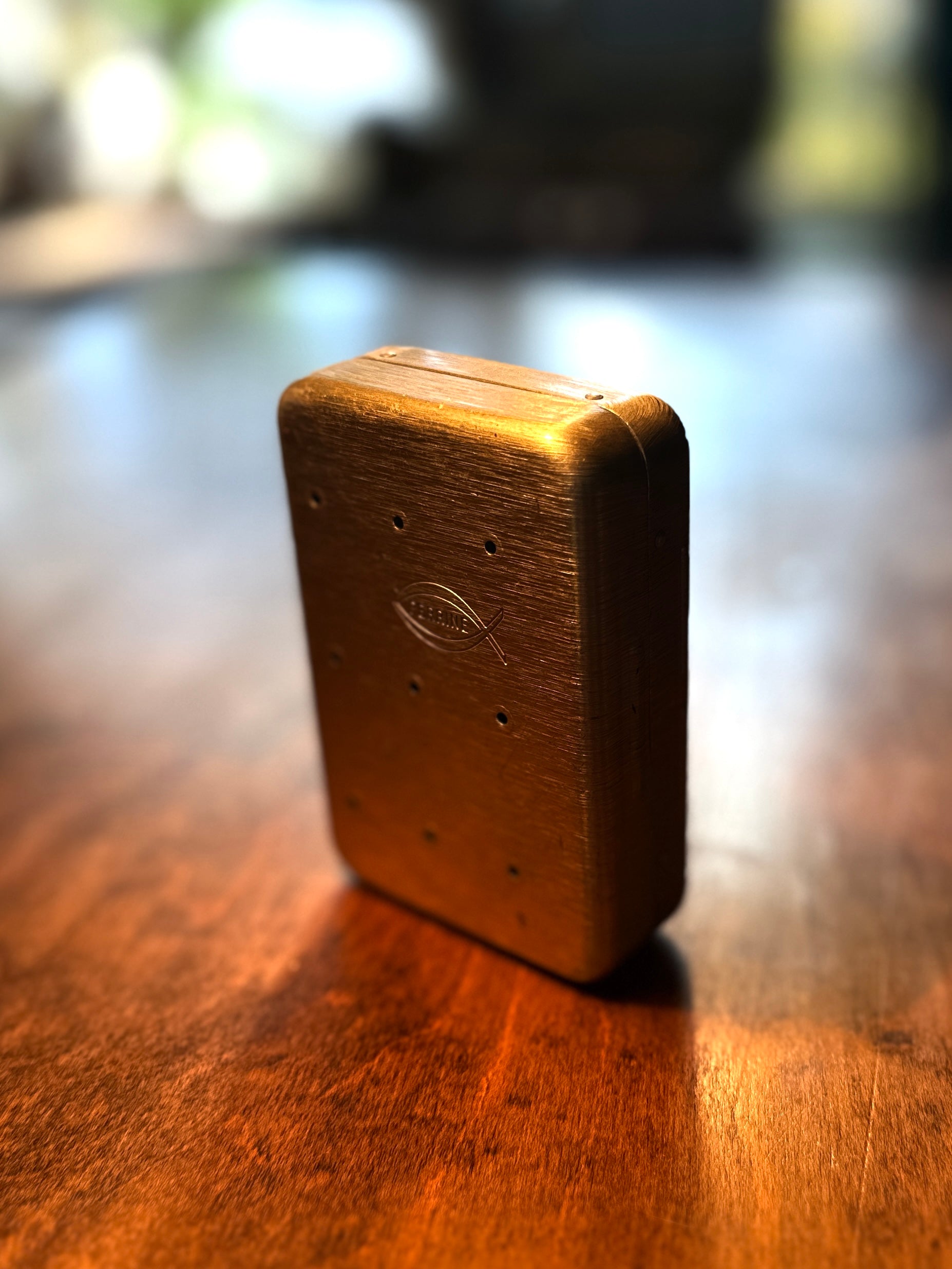 Vintage Perrine Fly Fishing Box with Hand-Tied Trout Flies, Aluminum Fly Box c. 1965