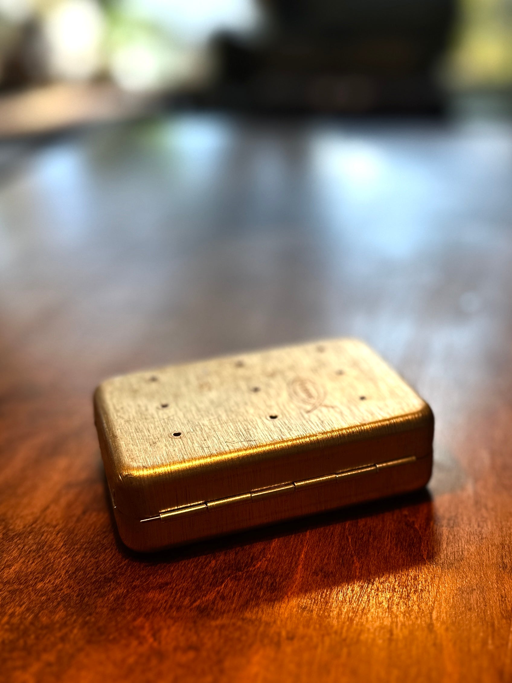 Vintage Perrine Fly Fishing Box with Hand-Tied Trout Flies, Aluminum Fly Box c. 1965