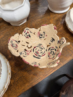 Hand-Built Art Pottery Bowl with Impressed Relief, Pierced Openwork and Painted Glasgow Roses, Signed, c. 1900–1930
