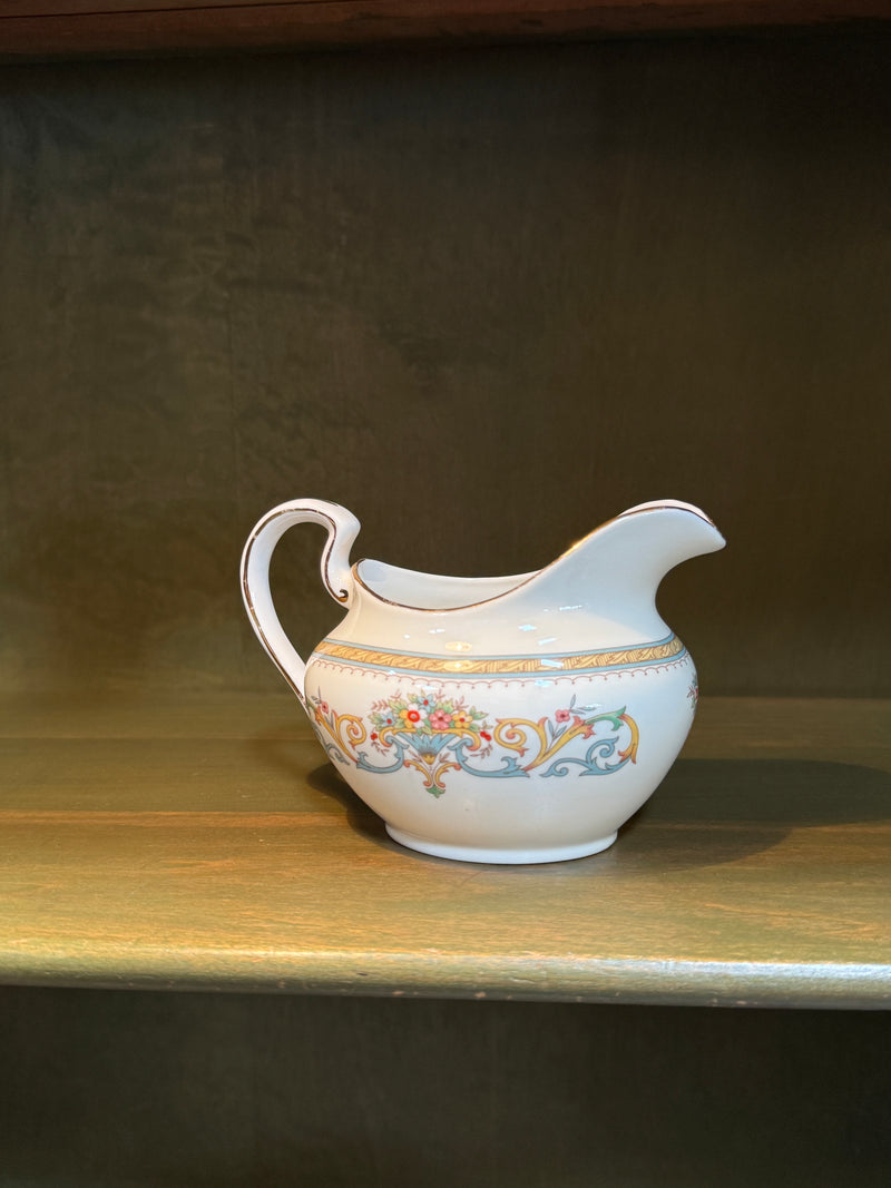 Aynsley “Henley” Bone China Creamer, Renaissance Scrollwork and Gilt Rim, Made in England, c. 1960–1970