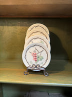 Four Wine Varietal Plates in Relief-Moulded Grapes and Vine, MWW Market, c. 1995–2010