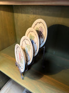 Four Wine Varietal Plates in Relief-Moulded Grapes and Vine, MWW Market, c. 1995–2010