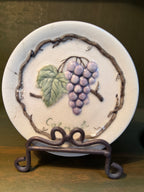 Four Wine Varietal Plates in Relief-Moulded Grapes and Vine, MWW Market, c. 1995–2010