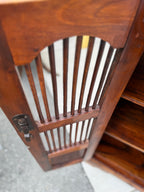 Spindle-Front Display Cabinet in Sheesham, Turned Grille Doors over Three Fixed Shelves, Anglo-Indian Manner, c. 1990–2015