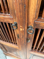 Spindle-Front Display Cabinet in Sheesham, Turned Grille Doors over Three Fixed Shelves, Anglo-Indian Manner, c. 1990–2015
