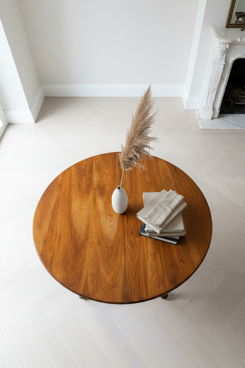 1955 Leopold Stickley Cherry Dining Table | Refinished Solid Wood Oval Extension Table