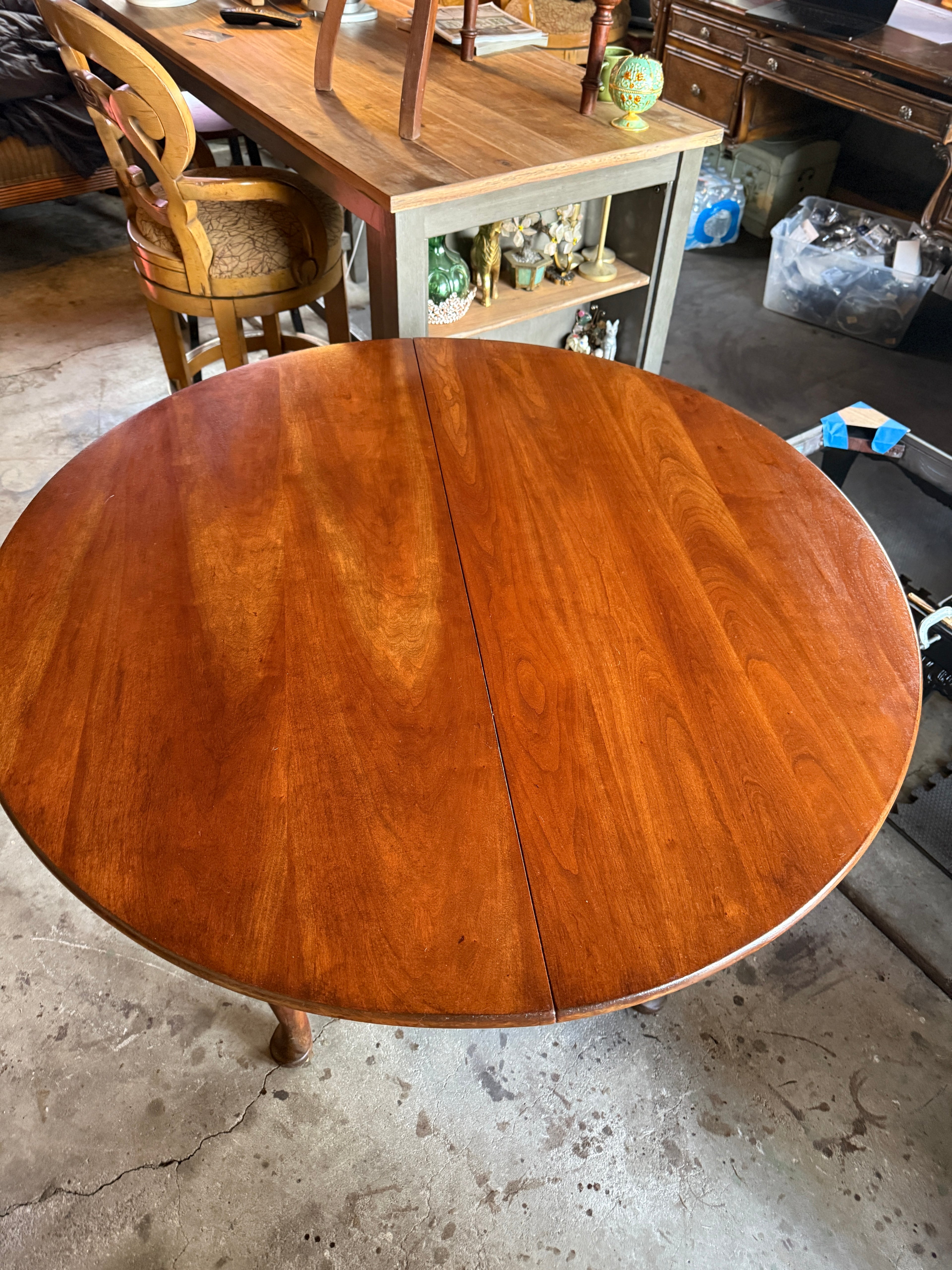 1955 Leopold Stickley Cherry Dining Table | Refinished Solid Wood Oval Extension Table