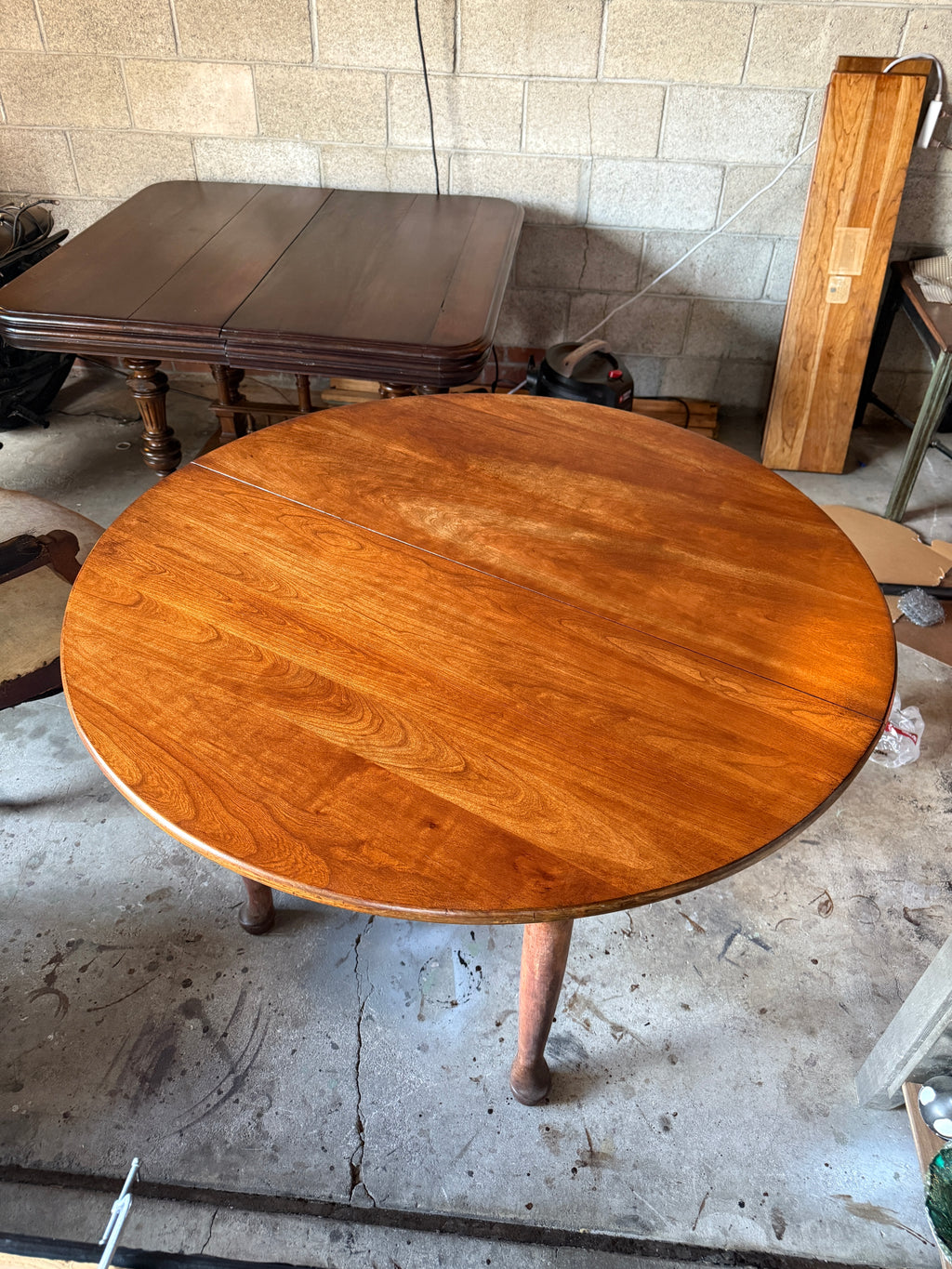 1955 Leopold Stickley Cherry Dining Table | Refinished Solid Wood Oval Extension Table