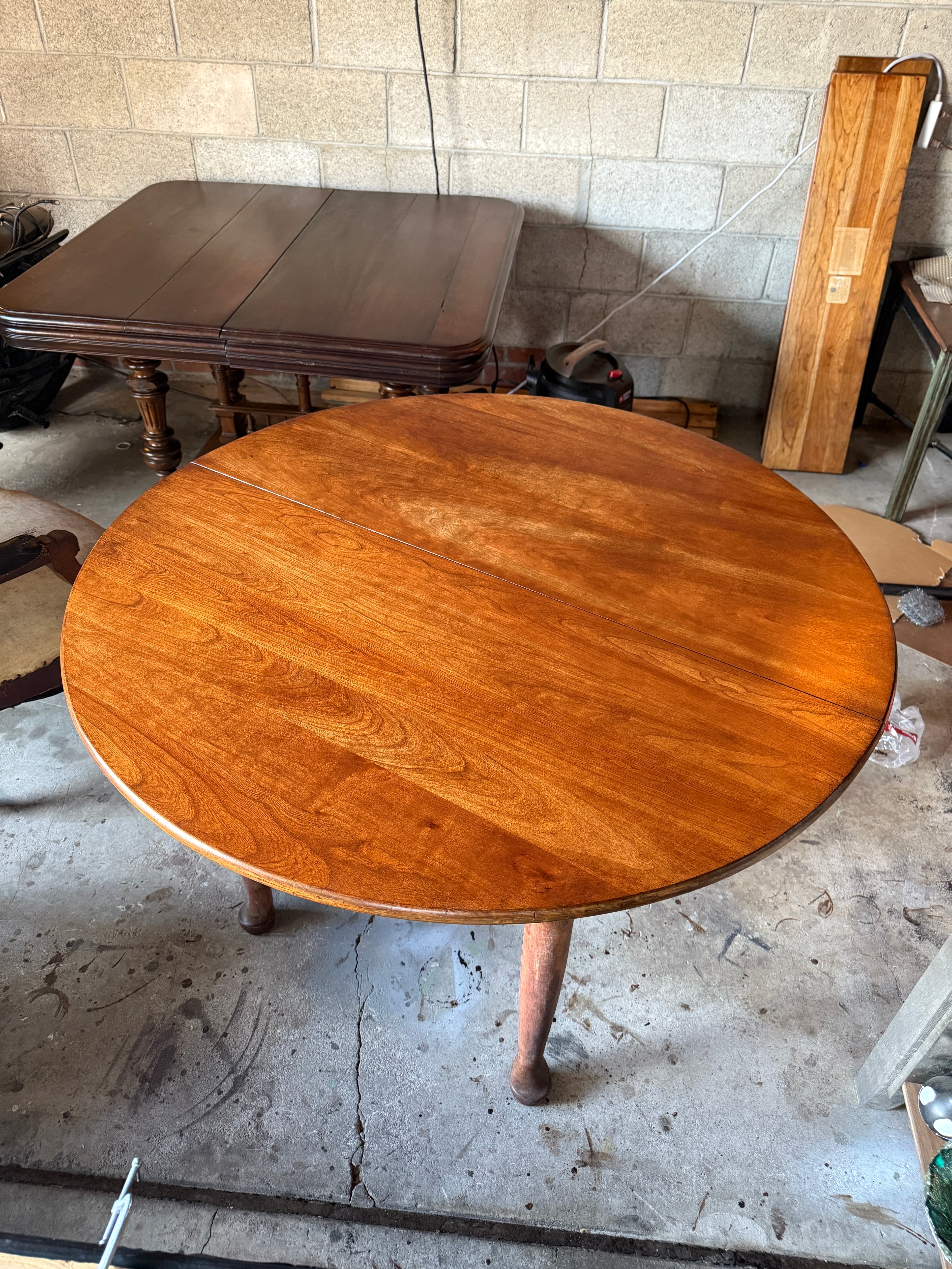 1955 Leopold Stickley Cherry Dining Table | Refinished Solid Wood Oval Extension Table
