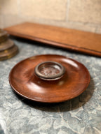 Mid-Century Woodbury’s Woodware Chip and Dip Tray with Glass Insert