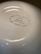 Taylor, Smith & Taylor “Rooster” Coupe Bowl, Stylised Cockerel in Olive, Gold and Rust, Marked Oven Proof and Detergent Safe, Chester, West Virginia