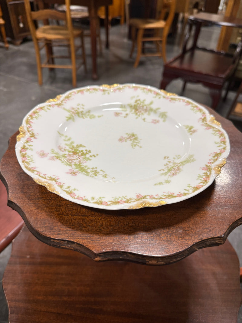 Antique Haviland Limoges Plate, Wild Roses & Gilding, c. 1891–1914
