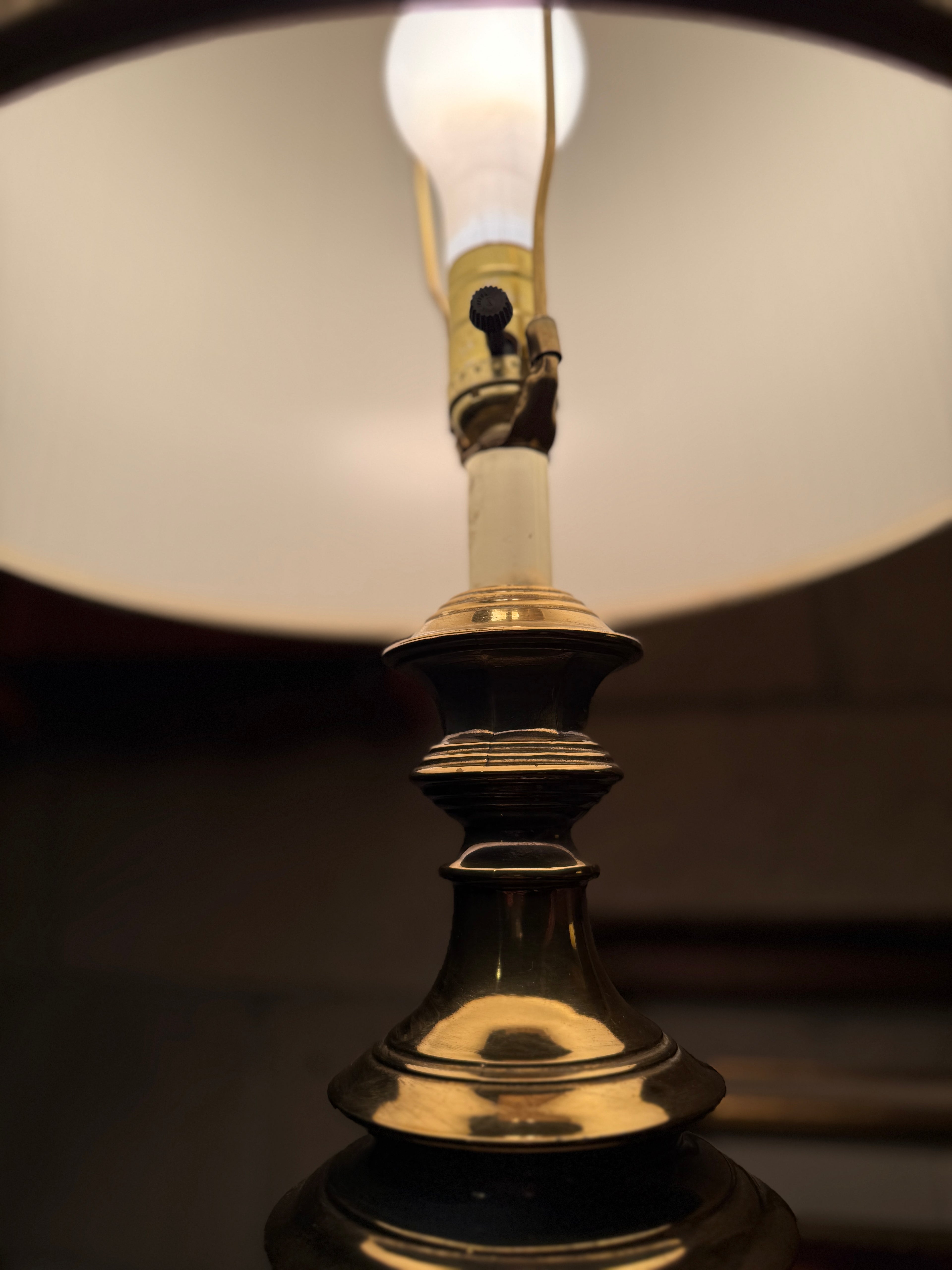 Vintage Brass Table Lamp, c. 1930s–1940s, Neoclassical Baluster Form
