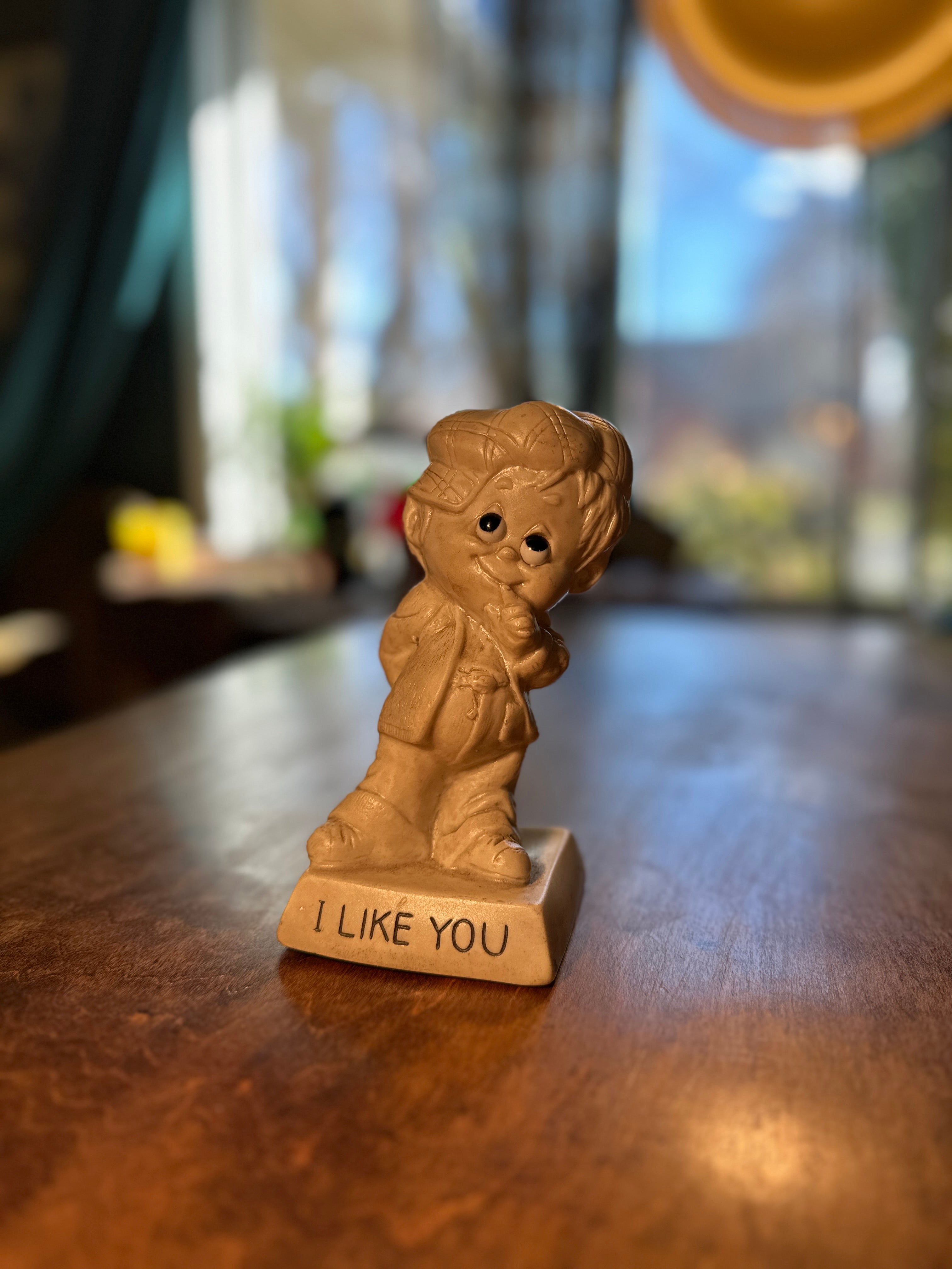 Vintage 1973 Wallace Berrie “I Like You / I Love You This Much” Figurine Pair – Made in USA Sentimental Collectible