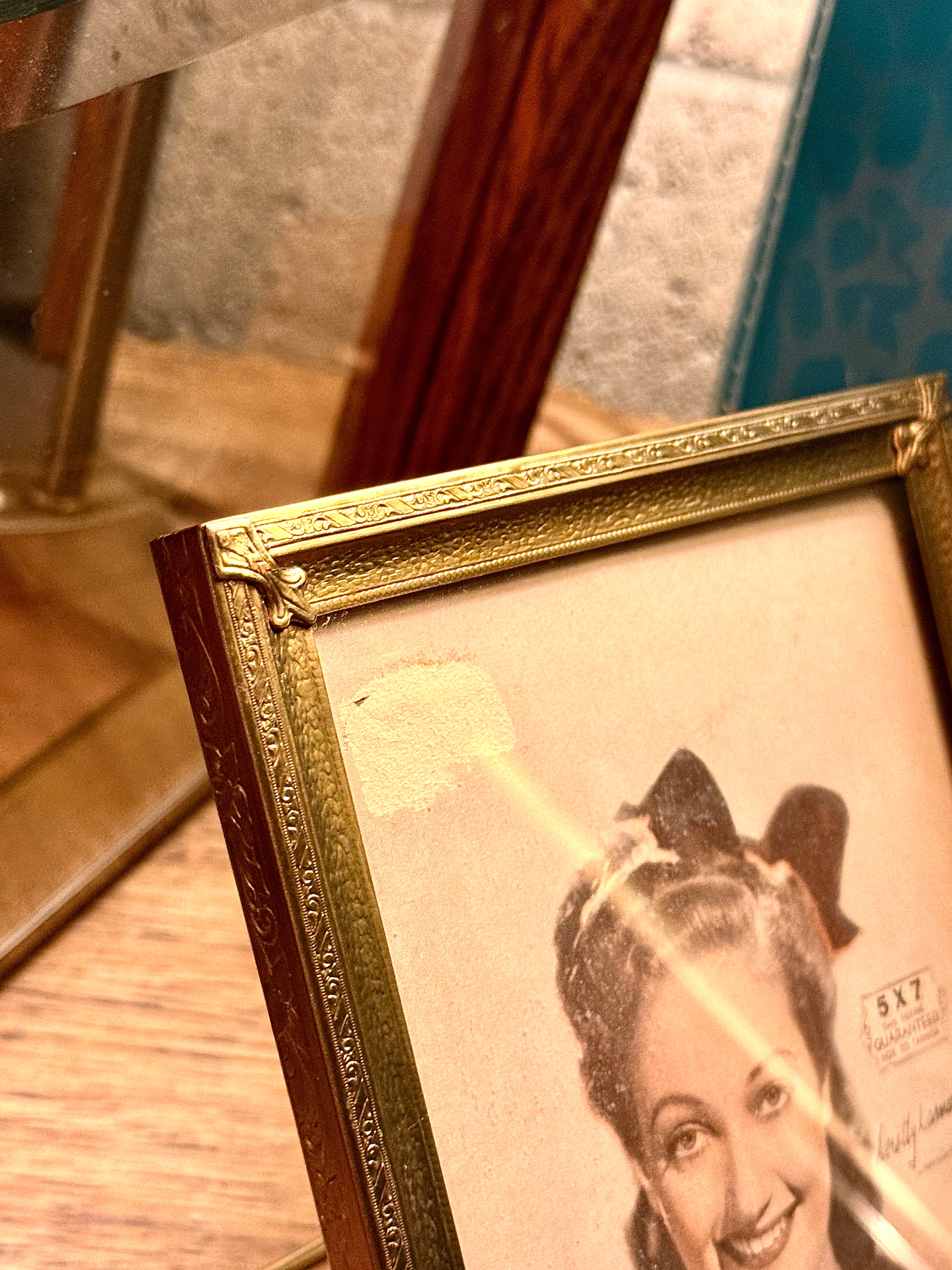 Hollywood Studio-Era Brass Picture Frame with Dorothy Lamour Image | c. 1935–1945