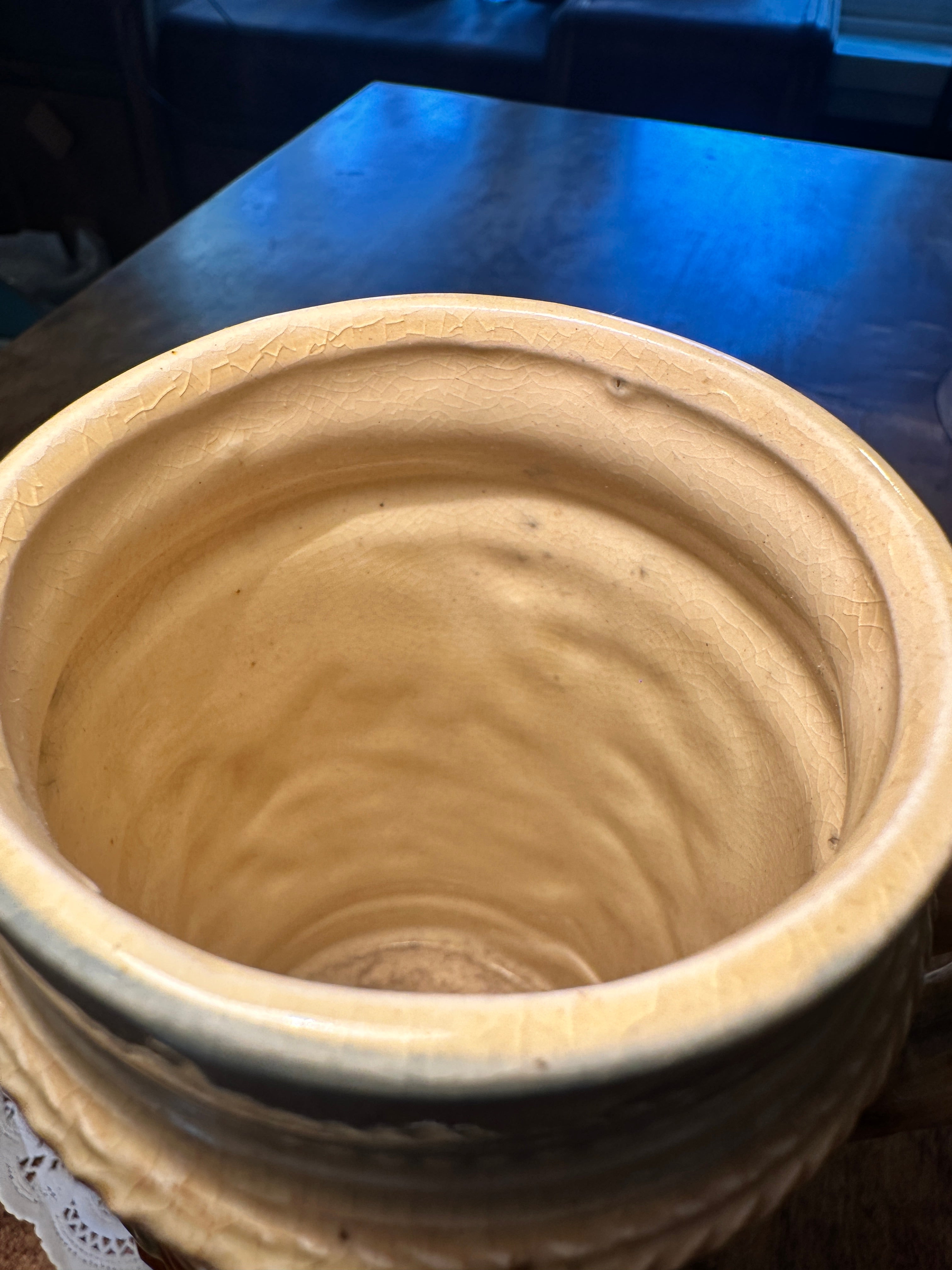 Mid-Century Hand-Painted Japanese Relief Beer Stein, c. 1950s