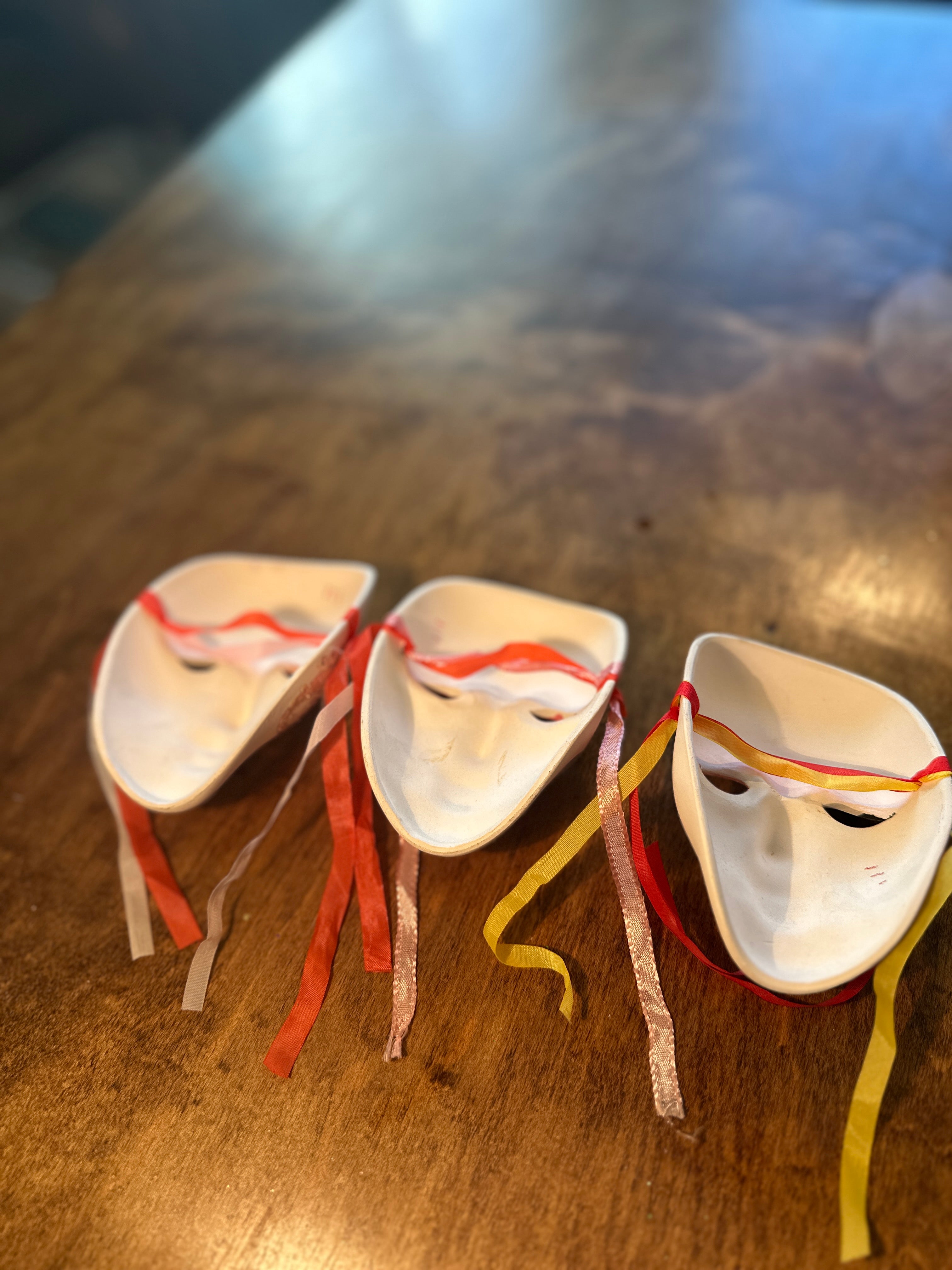 Mini Venetian Carnival Mask Set of Three c. Late 20th Century