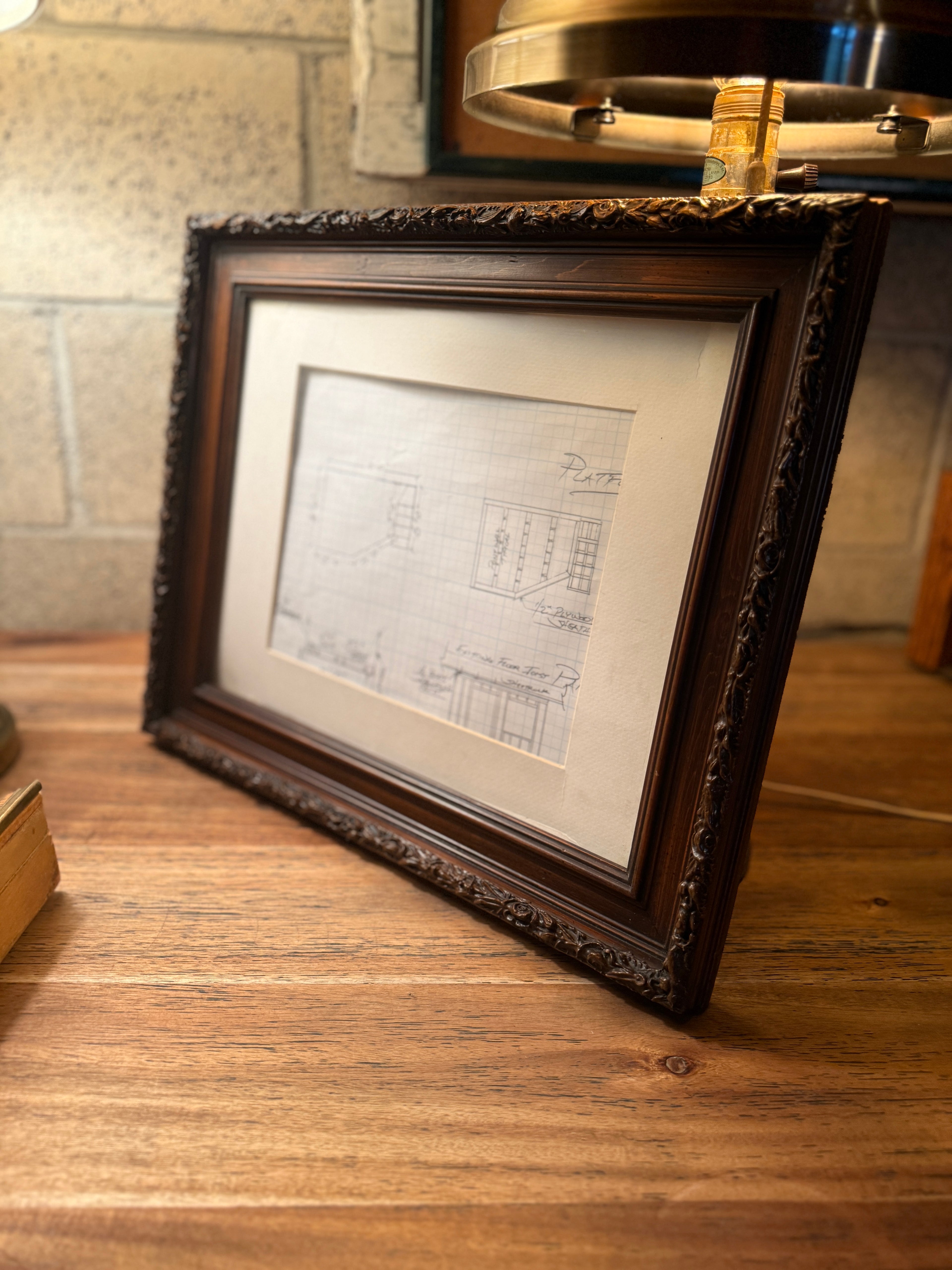 Antique Hand-Carved Wood Picture Frame | Late Victorian Floral Relief | c. 1890–1915