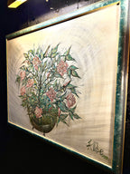 Early Original Floral Painting by Kat Allibe | Signed & Dated 1989