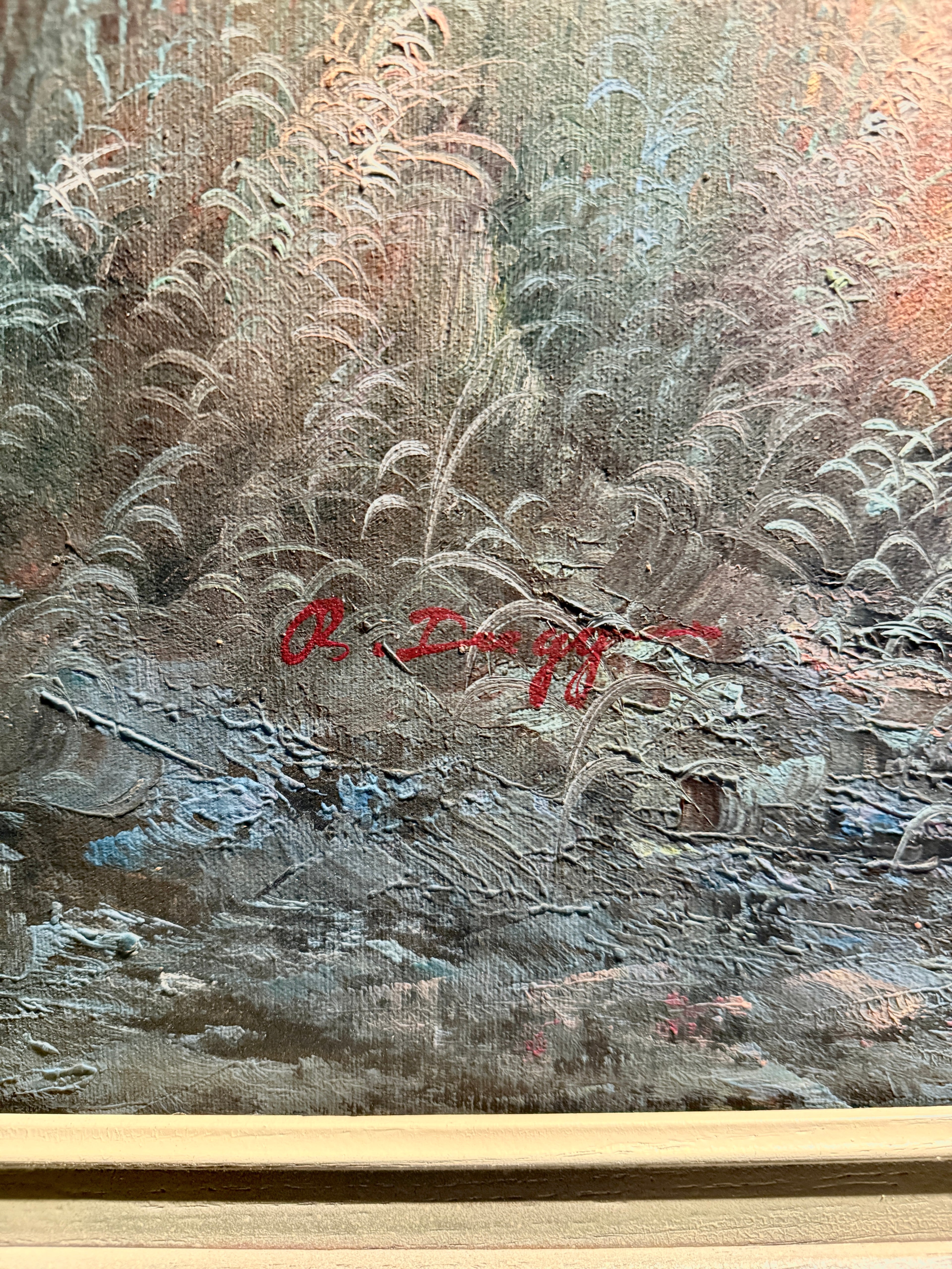 B. Duggan — Lighthouse at Dusk, Signed 1970s Coastal Seascape (42" × 30" Framed)