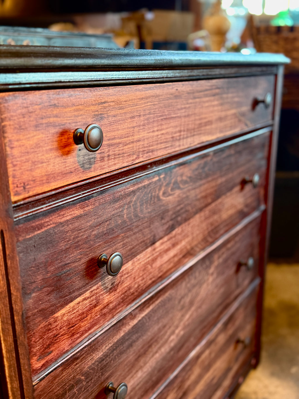 Jasper Furniture Company Cottage Dresser with Original Floral Stenciling (c. 1905–1925)