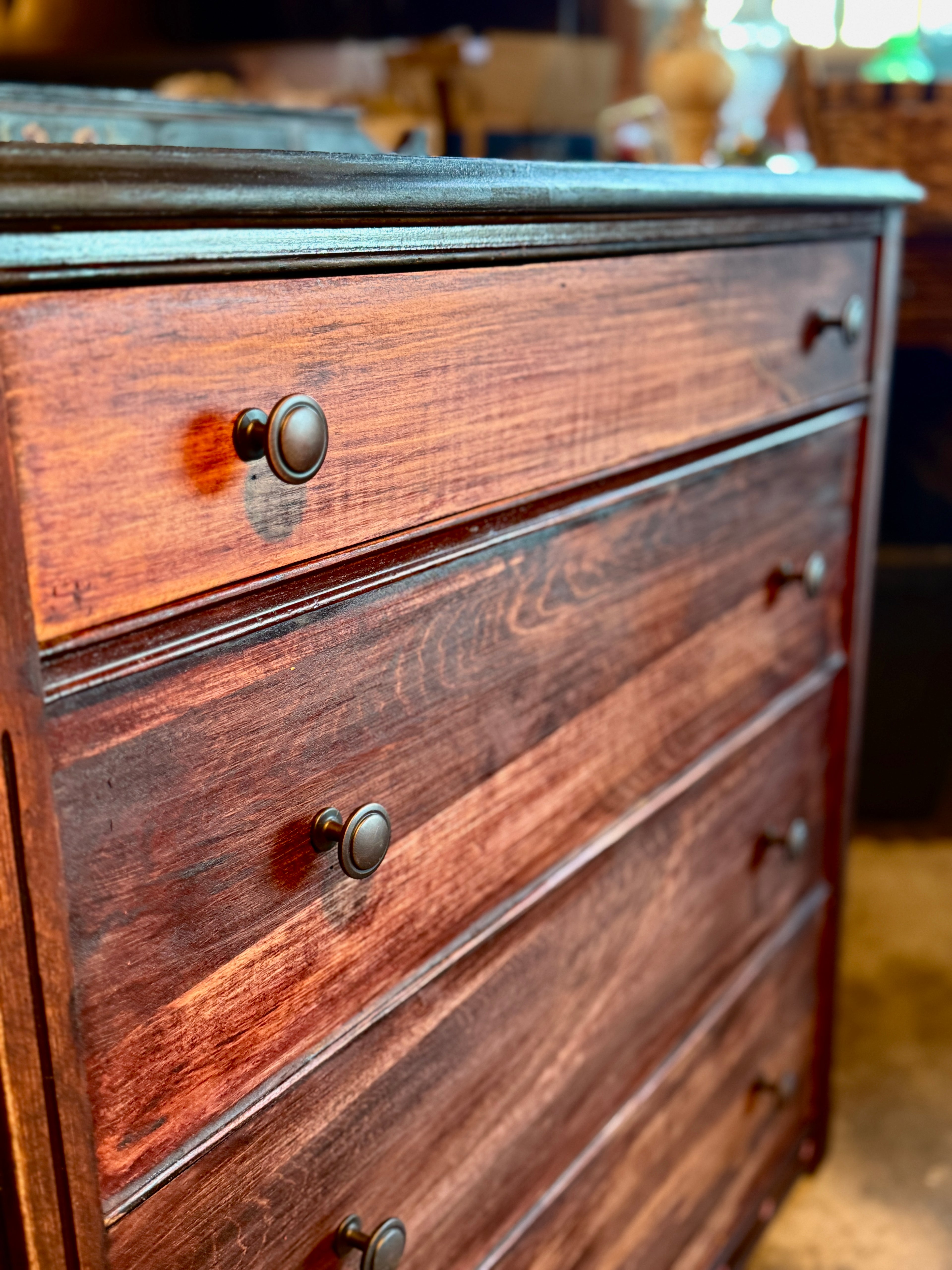 Jasper Furniture Company Cottage Dresser with Original Floral Stenciling (c. 1905–1925)