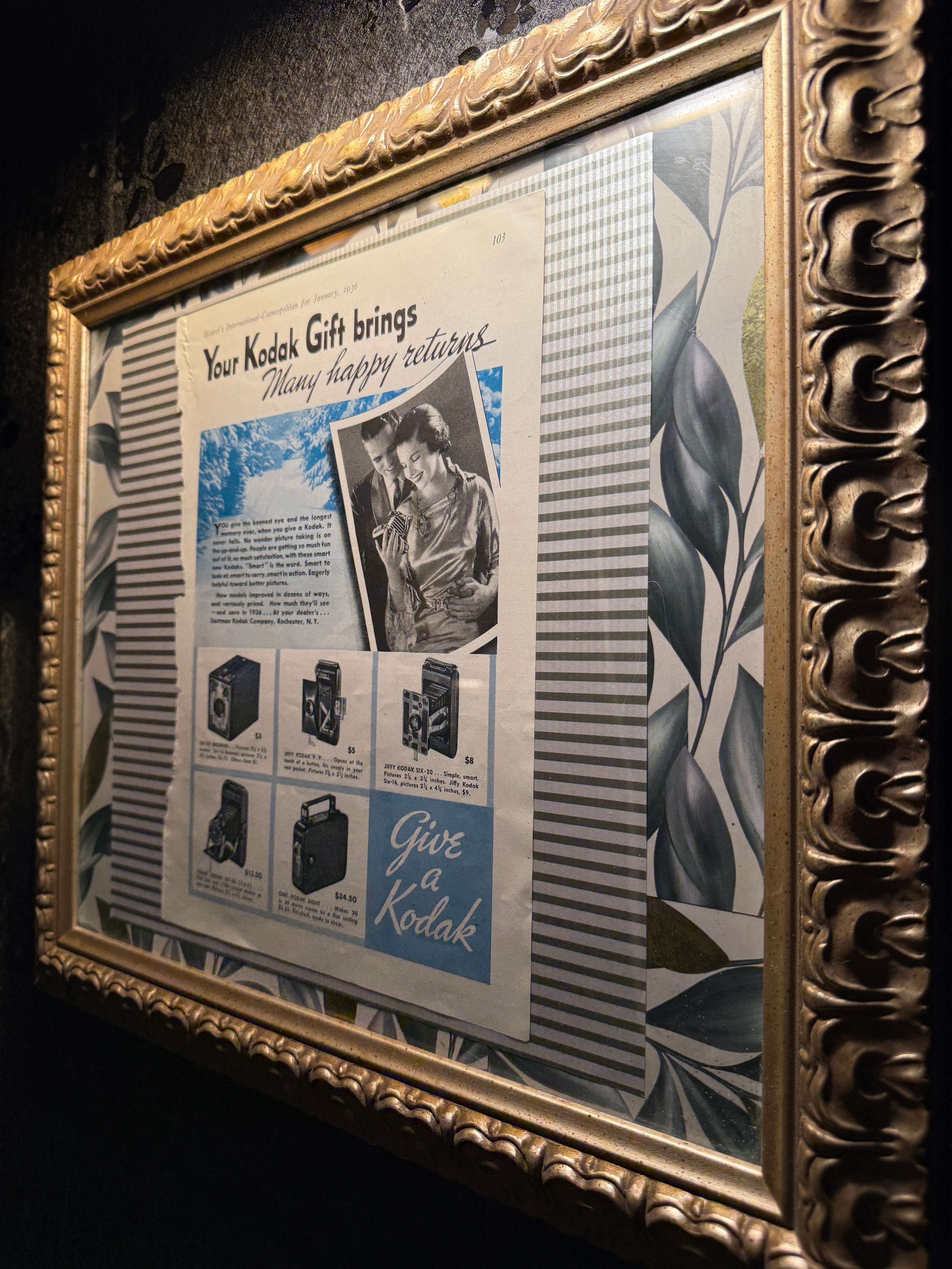 1936 Kodak Advertisement | Hearst’s Cosmopolitan Magazine | Framed Vintage Print