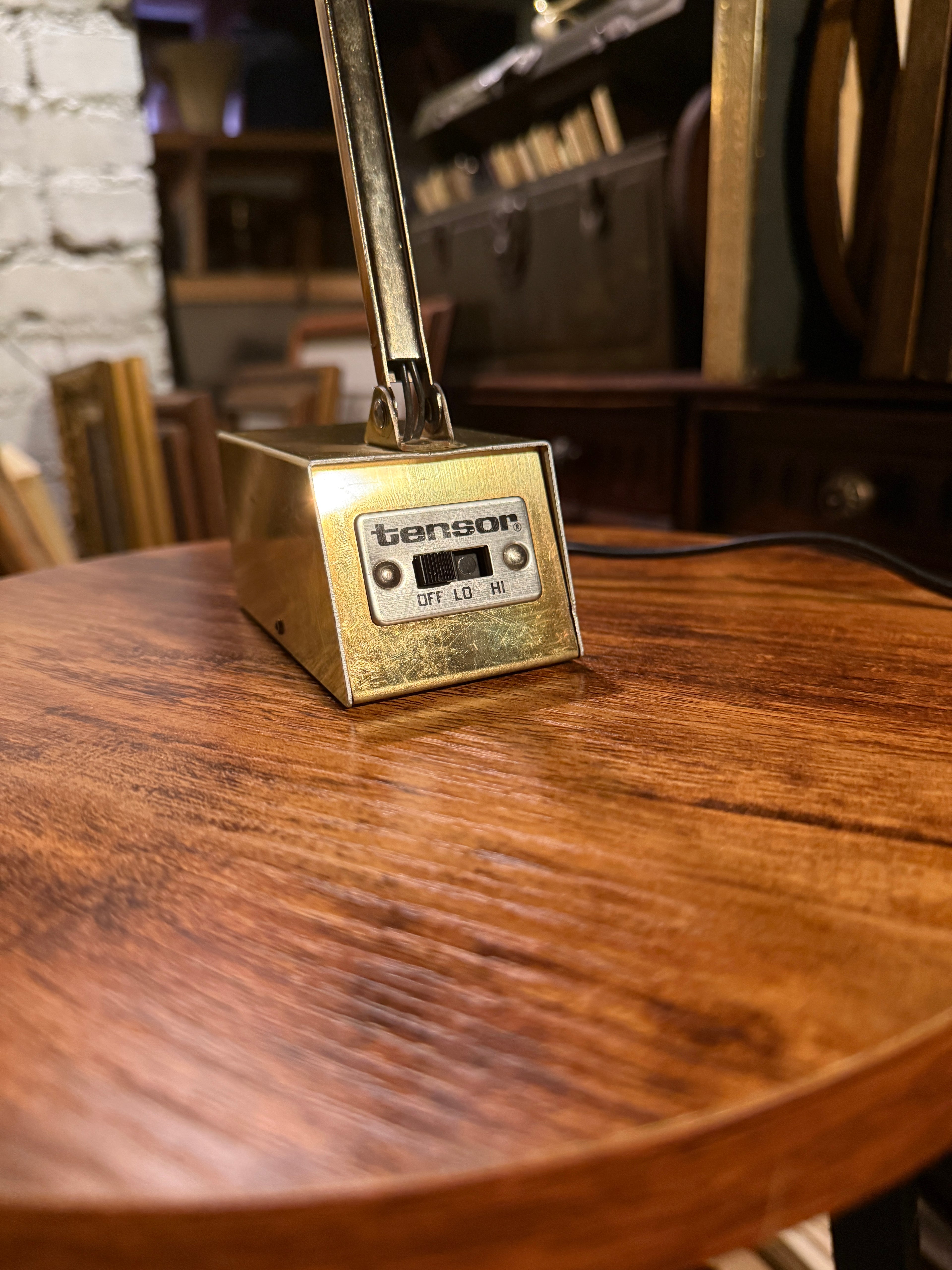 Vintage Articulated Brass Desk Lamp with Weighted Base, c. 1960s–1970s