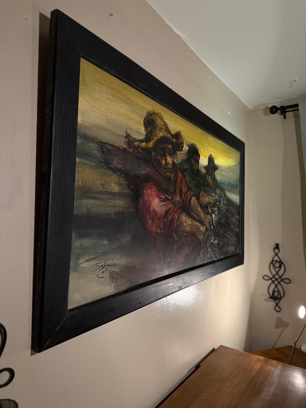 Salvador Cabrera Filipino Social Realism Painting c.1969 – Fishermen Oil on Canvas, 30×60