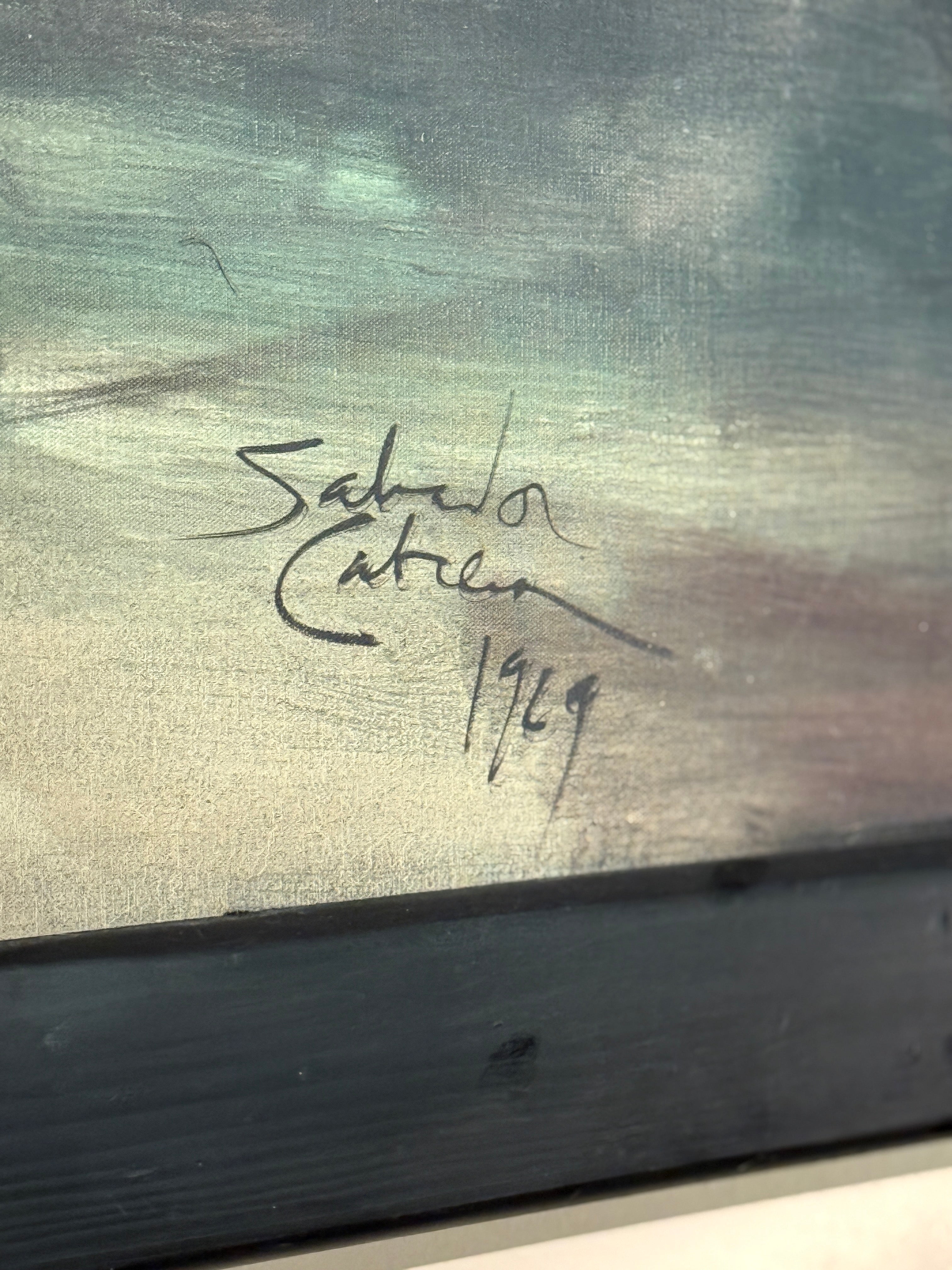 Salvador Cabrera Filipino Social Realism Painting c.1969 – Fishermen Oil on Canvas, 30×60