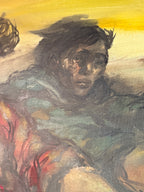 Salvador Cabrera Filipino Social Realism Painting c.1969 – Fishermen Oil on Canvas, 30×60
