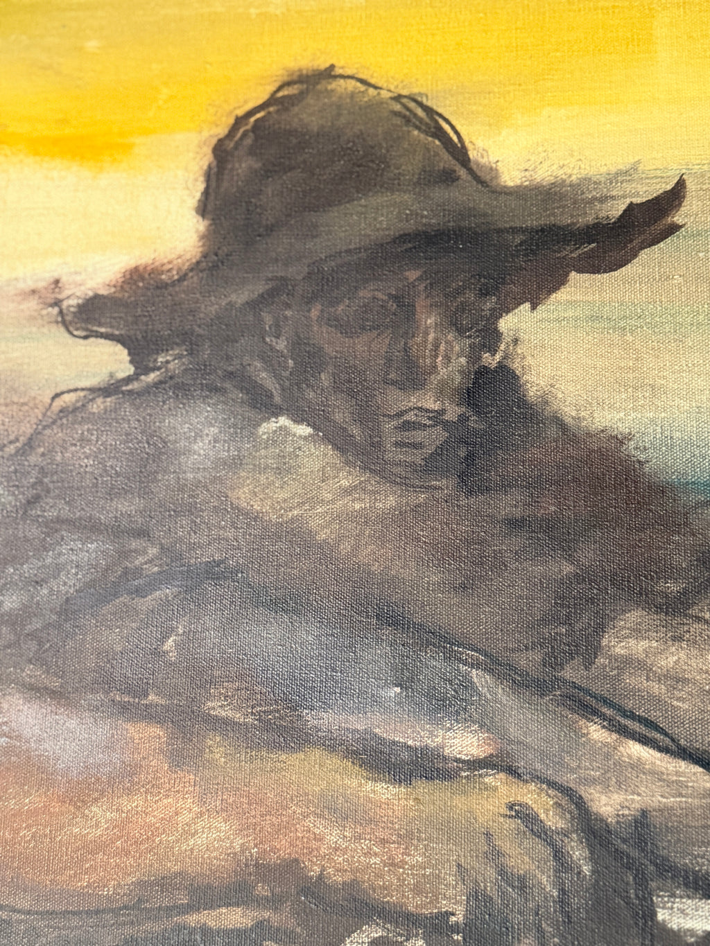 Salvador Cabrera Filipino Social Realism Painting c.1969 – Fishermen Oil on Canvas, 30×60