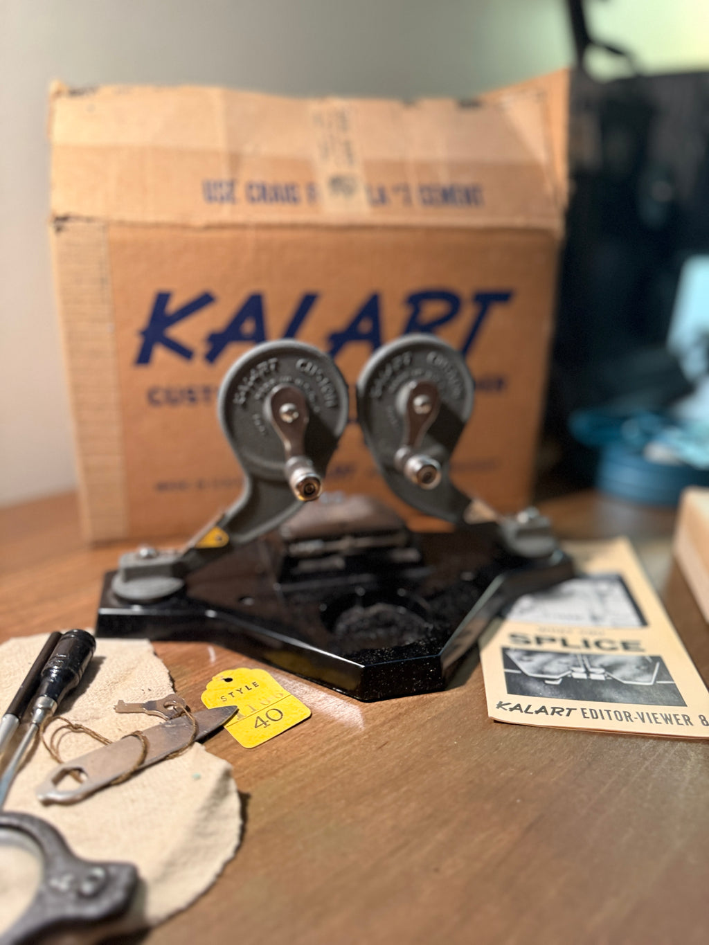 Mid-Century 8mm Home Cinema Set | Keystone R-8 Projector & Kalart CO-8 Splicer