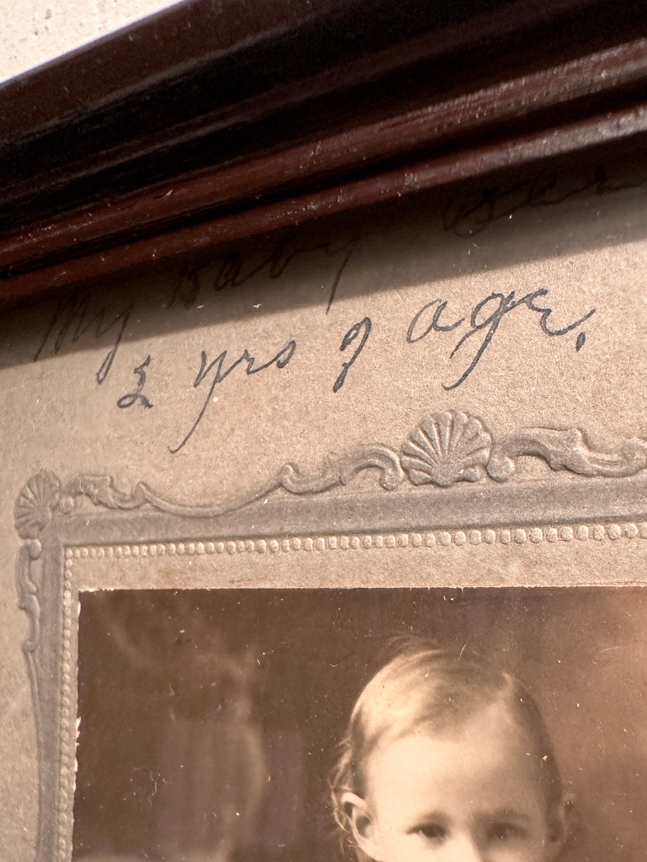 Antique Portrait of Young Girl – c.1900 Cabinet Card with Handwriting | Viridian Eclection