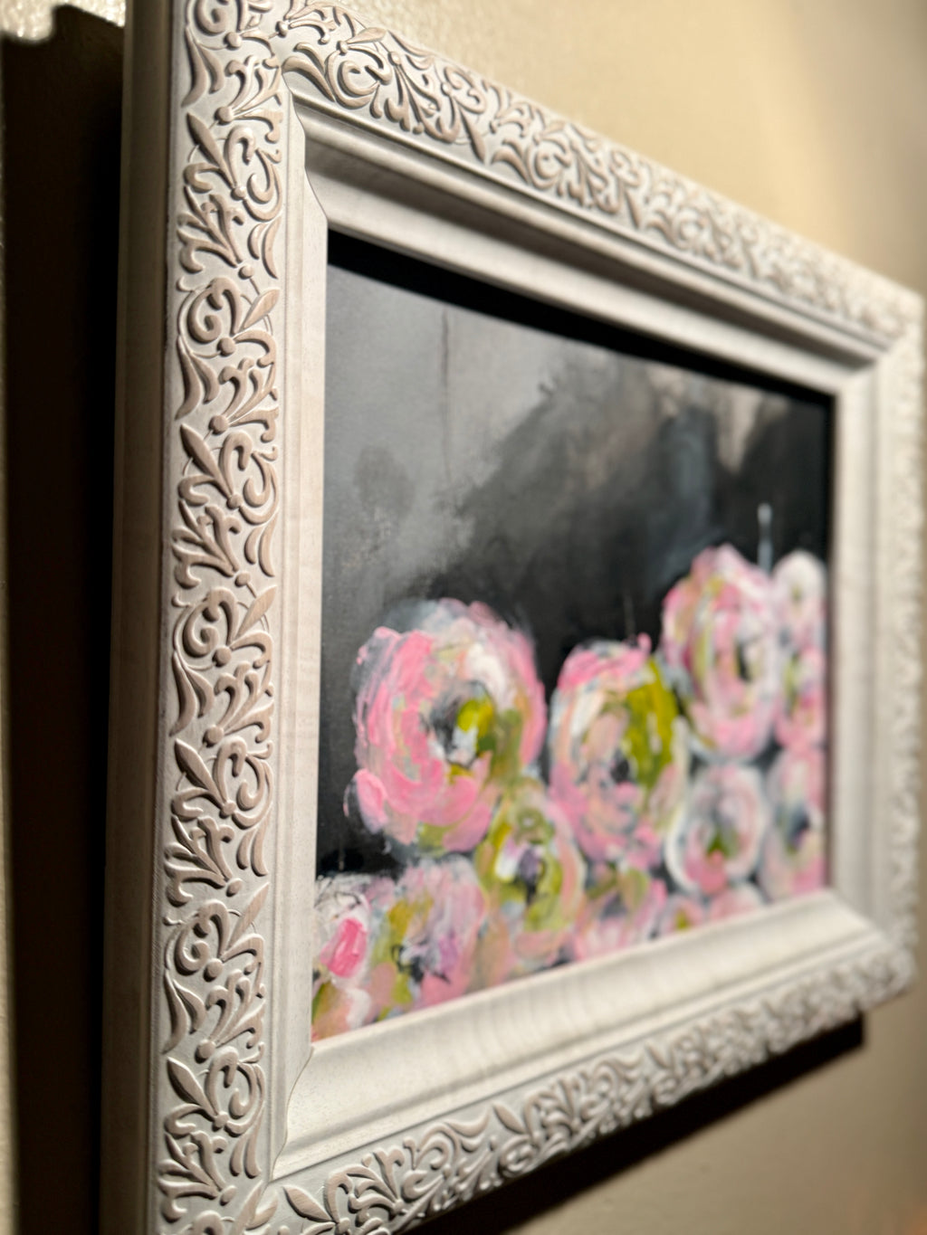Hela Donela Original Floral Abstract Painting Framed Pair