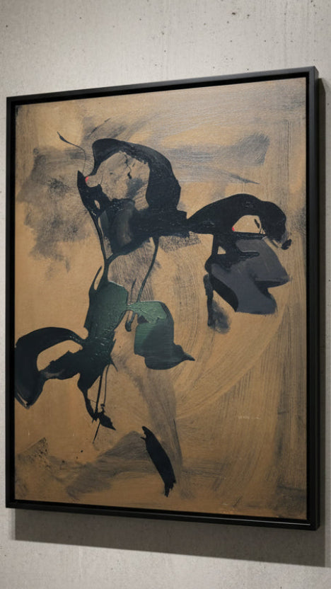 Nasser Assar Abstract Oil on Wood Panel, 2004