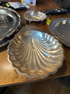 Curated Vintage Silver-Plated Serving Collection | Oneida Georgian Scroll, Gorham, European Shell Dishes (6-Piece Set)