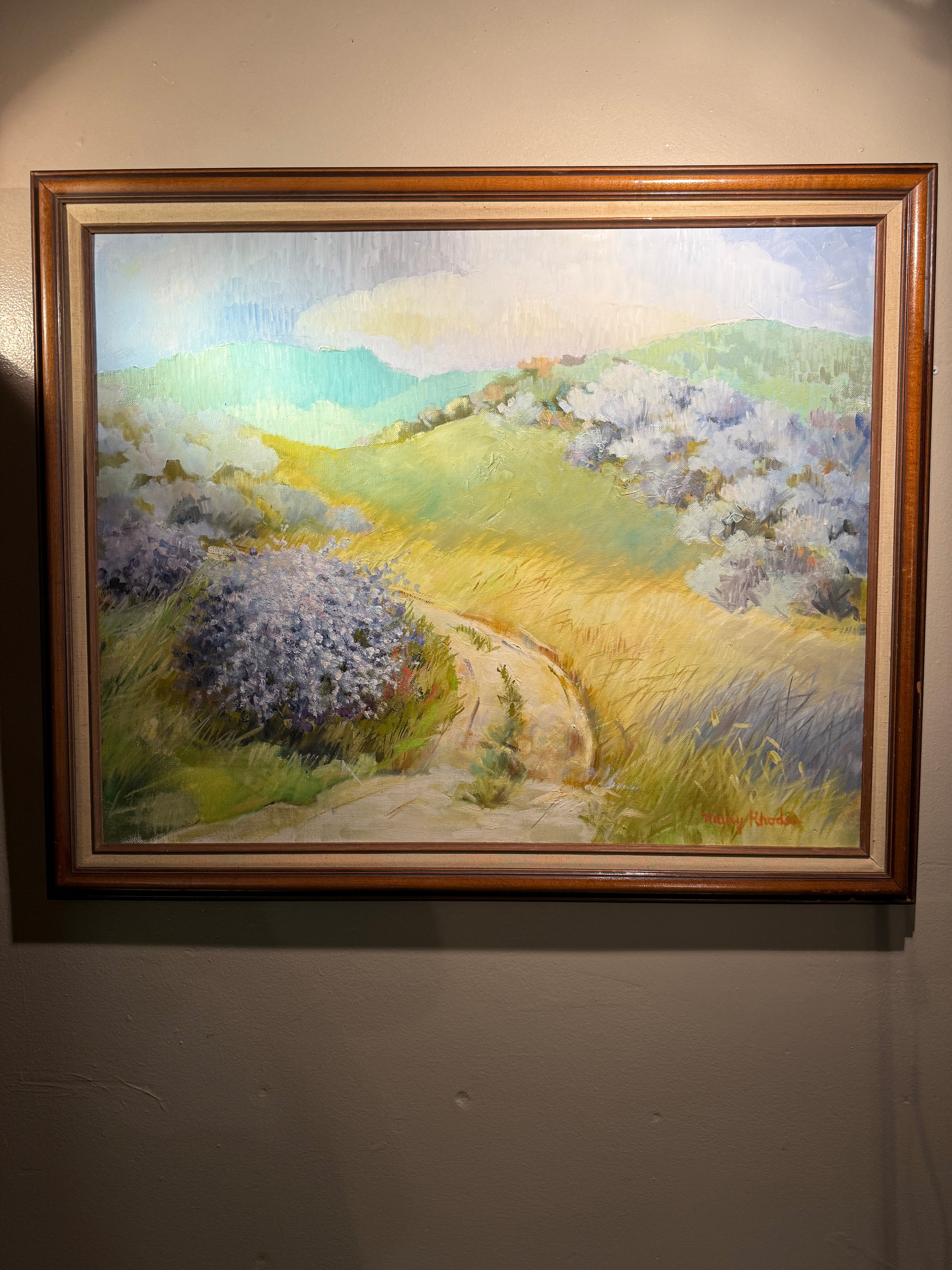 Mary Rhodes California Landscape Oil on Canvas Painting, (c 1970s)