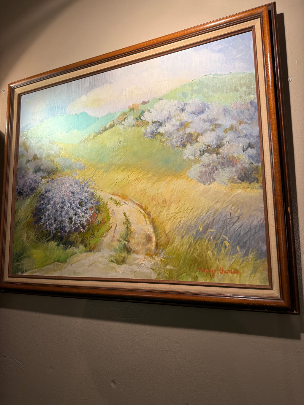 Mary Rhodes California Landscape Oil on Canvas Painting, (c 1970s)