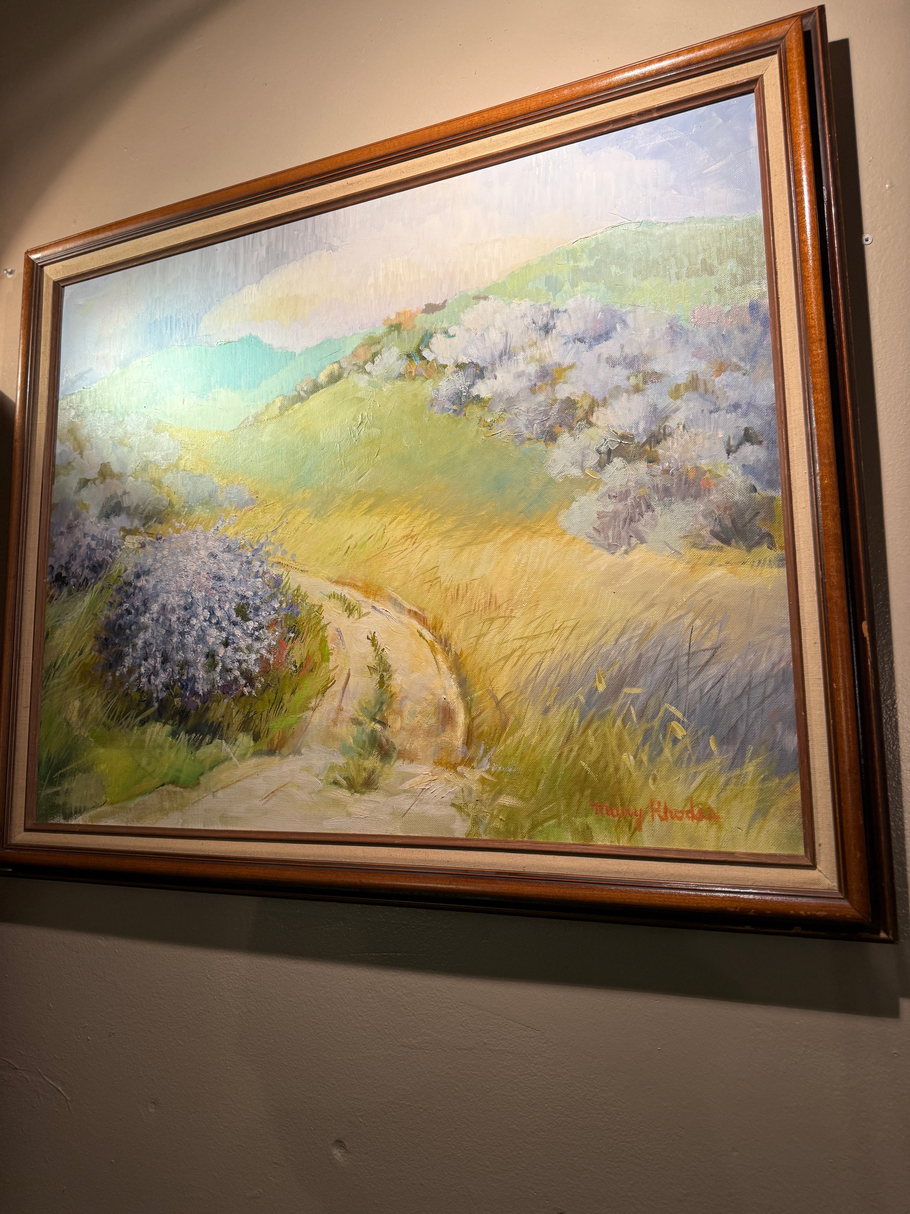 Mary Rhodes California Landscape Oil on Canvas Painting, (c 1970s)