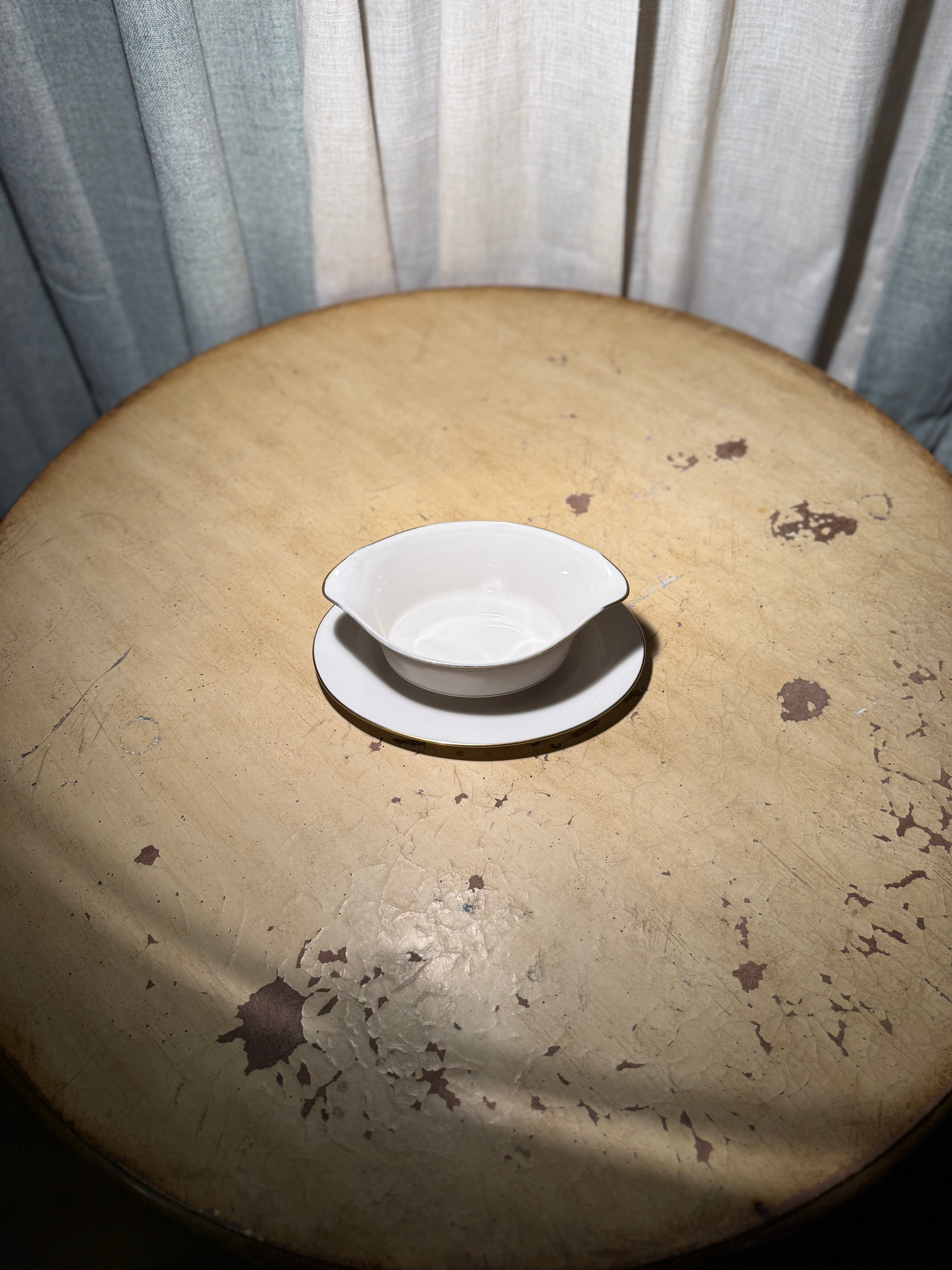 Vintage Noritake Golden Cove 7719 Gravy Boat with Underplate Fine China Japan c 1950-60s