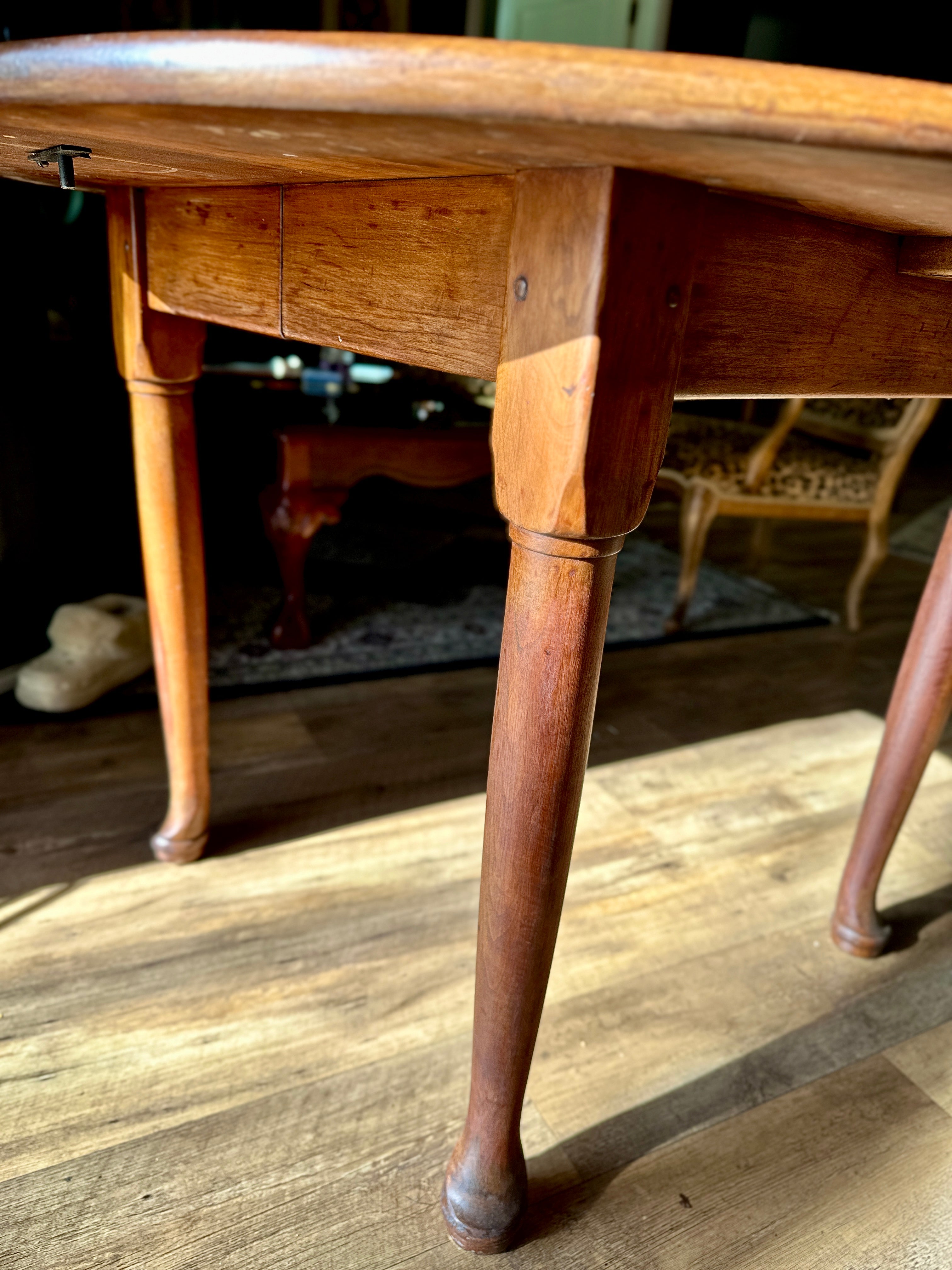 1955 Leopold Stickley Cherry Dining Table | Refinished Solid Wood Oval Extension Table