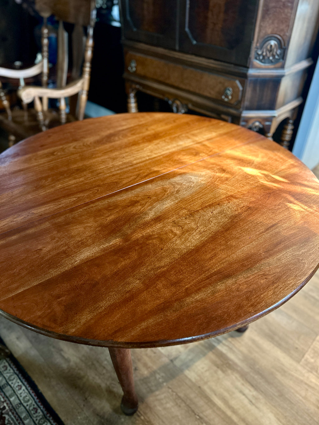1955 Leopold Stickley Cherry Dining Table | Refinished Solid Wood Oval Extension Table