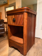 Early 20th-Century Mahogany Bedside Cabinet One-Drawer Nightstand, c. 1910s–1920s