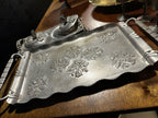 Hand Hammered Sweden (Skruf) & USA (Inernational Pewter) 3-Piece Studio Pewter Decorative Brutalism Serving Set
