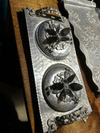 Hand Hammered Sweden (Skruf) & USA (Inernational Pewter) 3-Piece Studio Pewter Decorative Brutalism Serving Set
