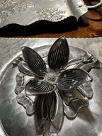 Hand Hammered Sweden (Skruf) & USA (Inernational Pewter) 3-Piece Studio Pewter Decorative Brutalism Serving Set