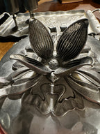 Hand Hammered Sweden (Skruf) & USA (Inernational Pewter) 3-Piece Studio Pewter Decorative Brutalism Serving Set
