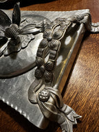 Hand Hammered Sweden (Skruf) & USA (Inernational Pewter) 3-Piece Studio Pewter Decorative Brutalism Serving Set
