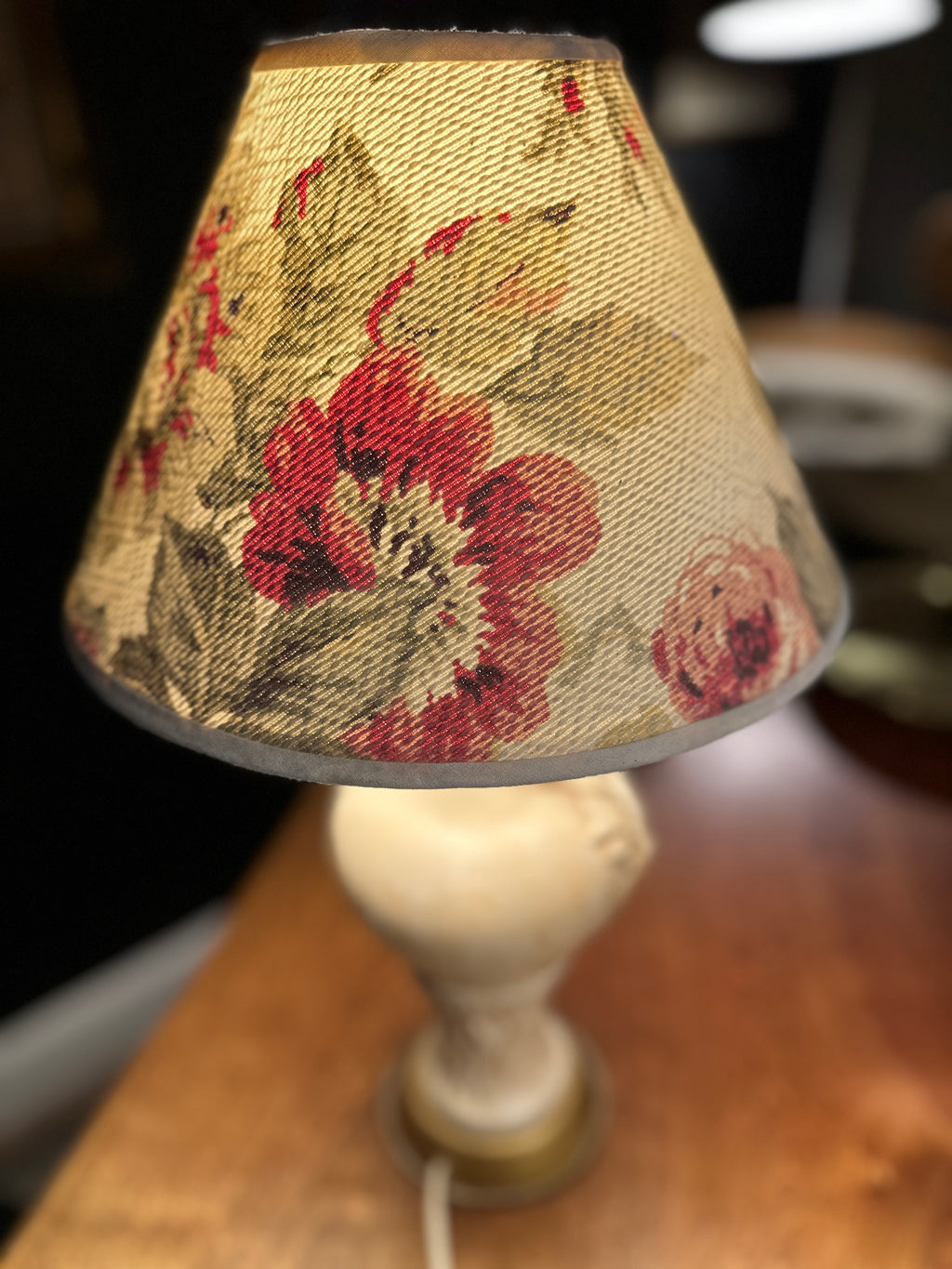 Antique Neoclassical Ceramic Lamp with Early Leviton Push-Through Socket, c. 1890–1918